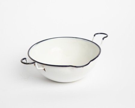 Bowl with Handles and Lip Enamel Small